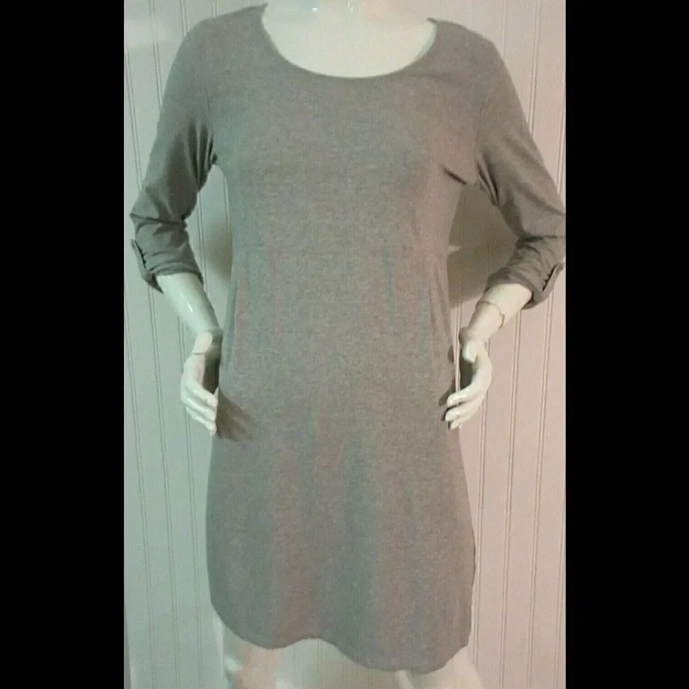 J. Jill gray knit tunic dress tab sleeves sz XS